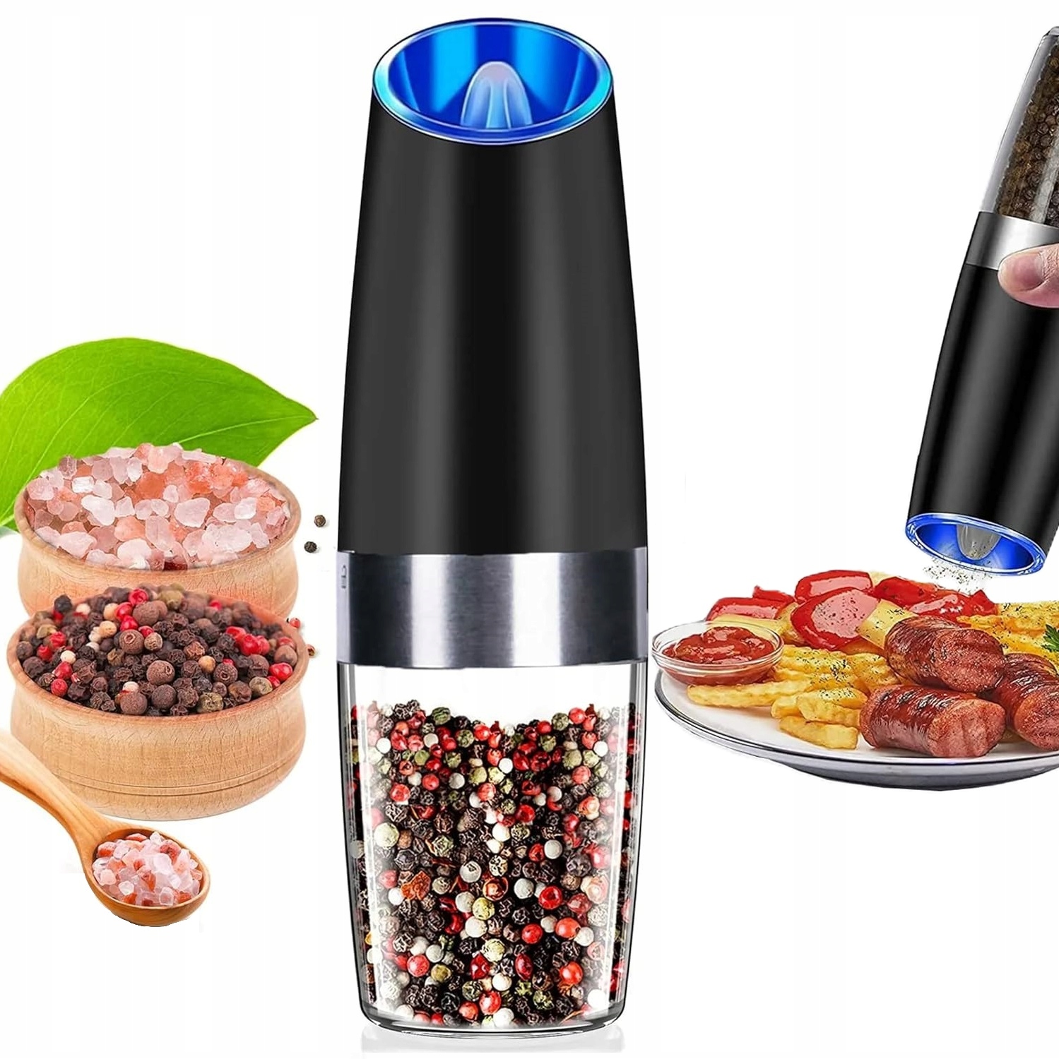 Elektrický gravitační mlýnek na pepřovou sůl Pepř s regulací