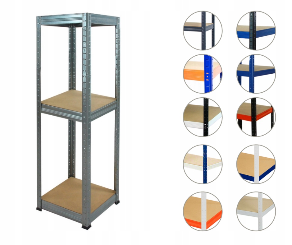 Kovový regál pozink garážový skladový regál Helios 90X045X45 3police