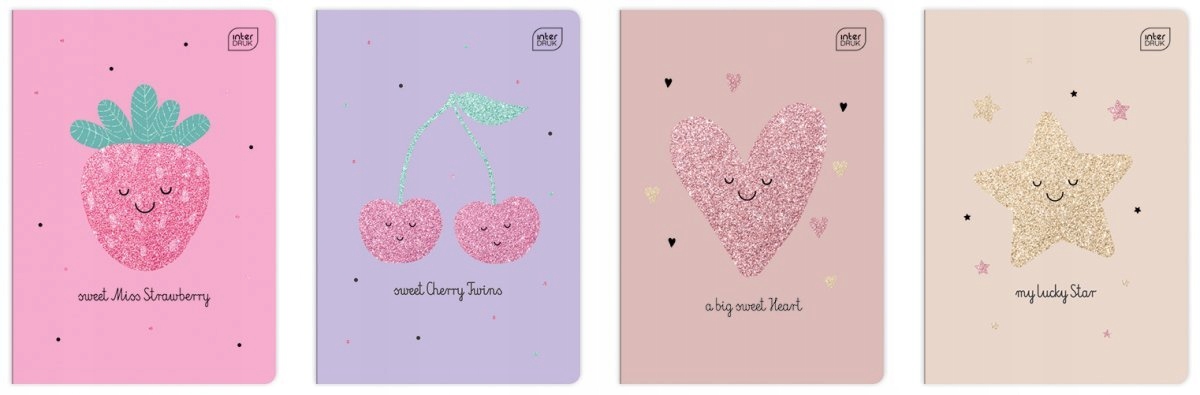 

4x Zeszyt Brokatowy A5 W Linię 16 Kartek Glitter