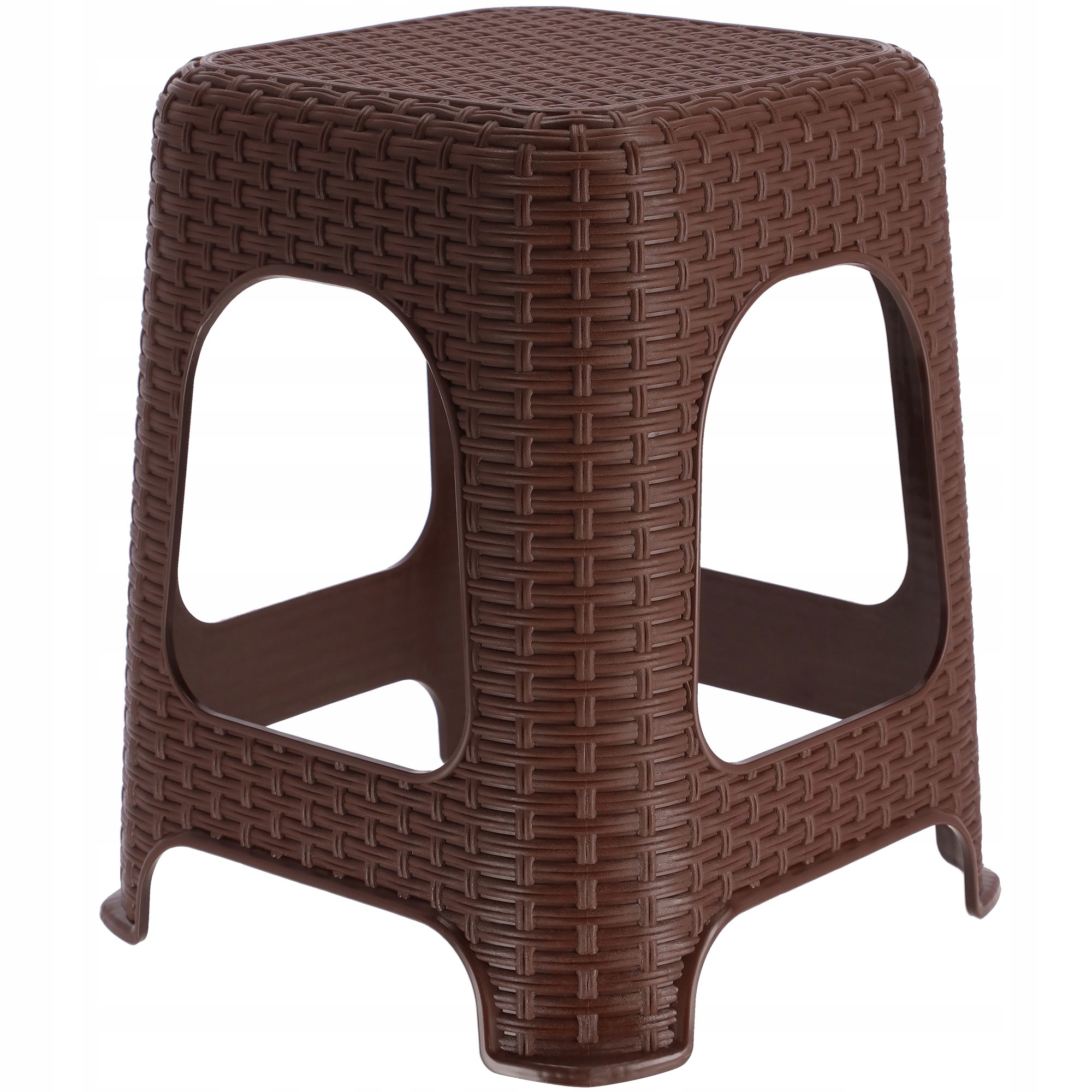 

Taboret Kuchenny Stołek Krzesło Rattan Brązowy