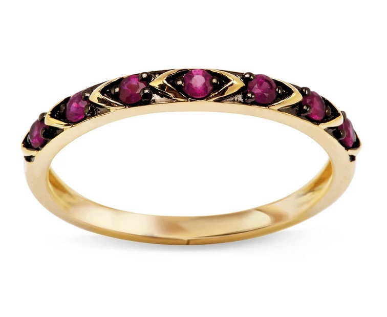 Złoty Pierścionek z Rubinami r16 PZ11743 Verona Jewellery