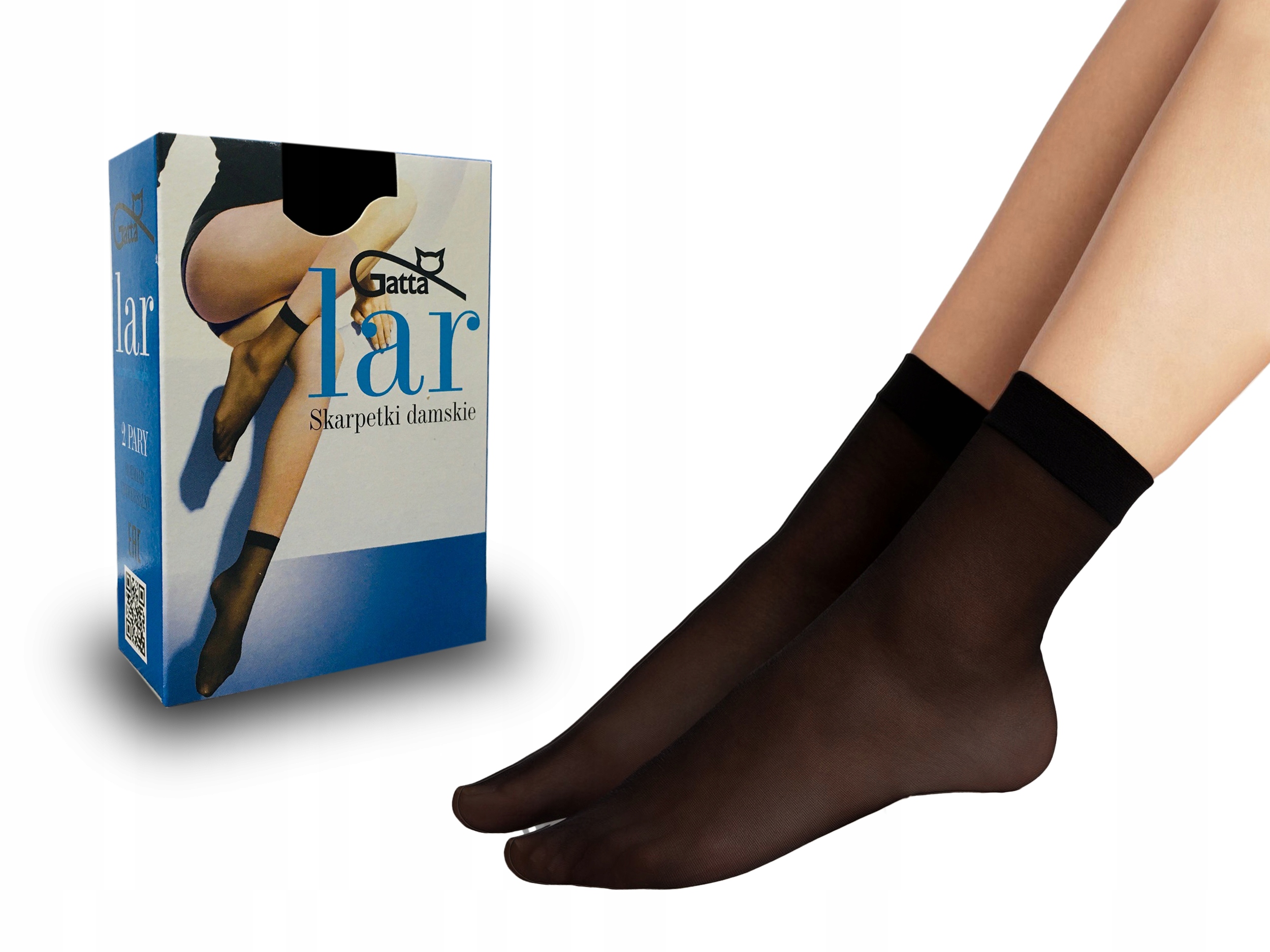 

Skarpetki Gatta Lar, 15 den, 2 pary, lycra, czarny