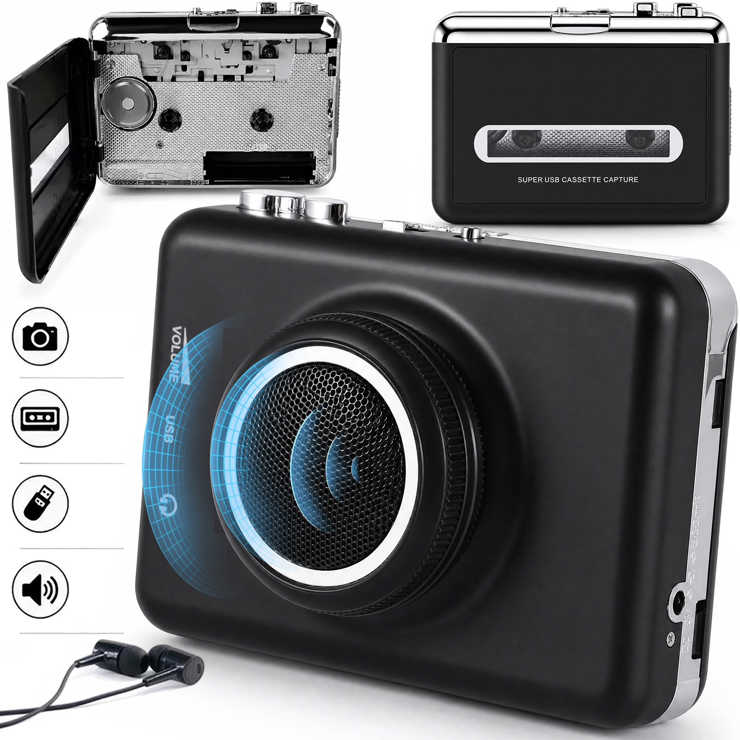 Konvertor Pásky Na MP3 Stereo Kazetový Přehrávač Walkman Compact Přenosný
