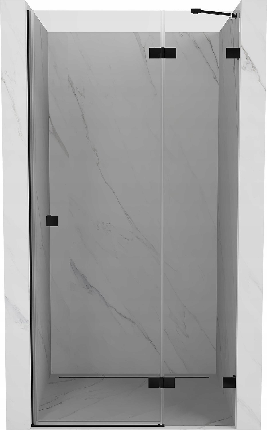 Mexen Lunar sprchové dveře otvíravé pravé 125 cm černé, transparentní