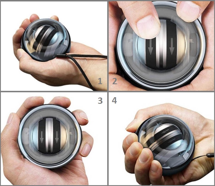 Kula żyroskopowa GYRO BALL LED wielokolorowa Opór 0-20 kg