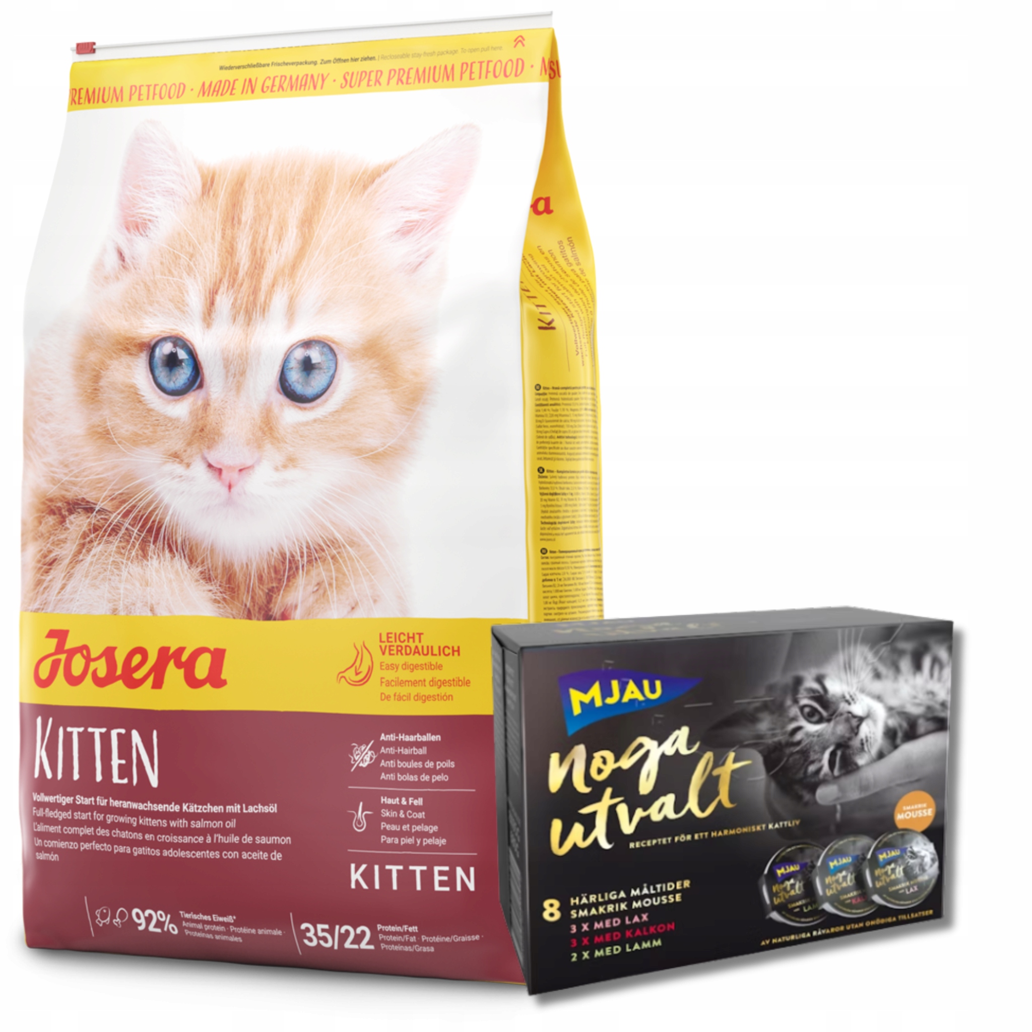 Josera Kitten 10kg Zestaw 8 saszetek po 100g (4xTuńczyk,4xŁosoś)