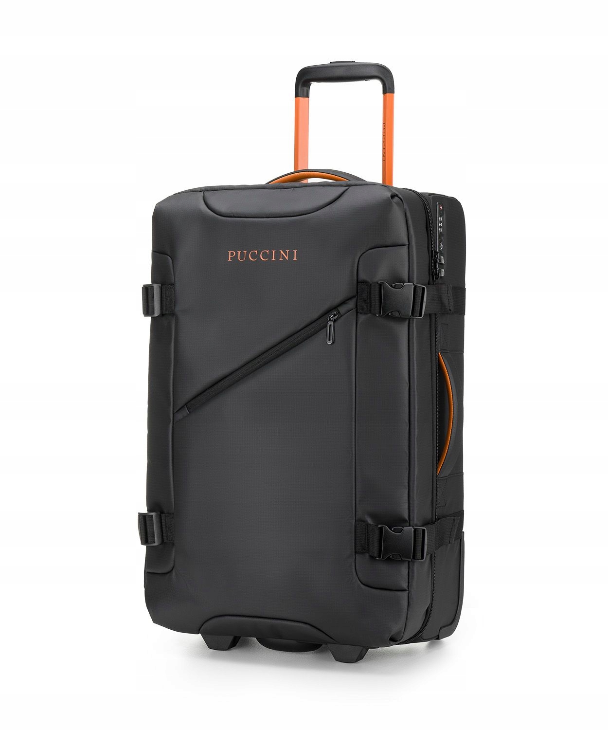 Walizka Średnia Podróżna Miękka Na Kółkach Puccini Czarna EM50249B-1