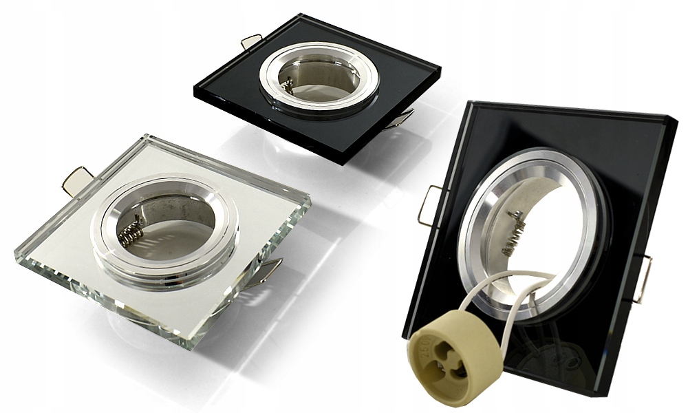 HALOGENOWE OCZKO SUFITOWE DO ŻARÓWEK LED GU10 OPRAWKA DO ŁAZIENKI SZKŁO Liczba punktów światła 1