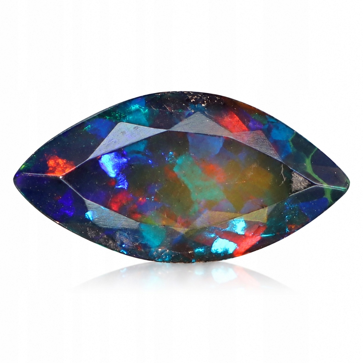 Přírodní opál Černý 1.50 ct Markýza Etiopie certifikát Wbd
