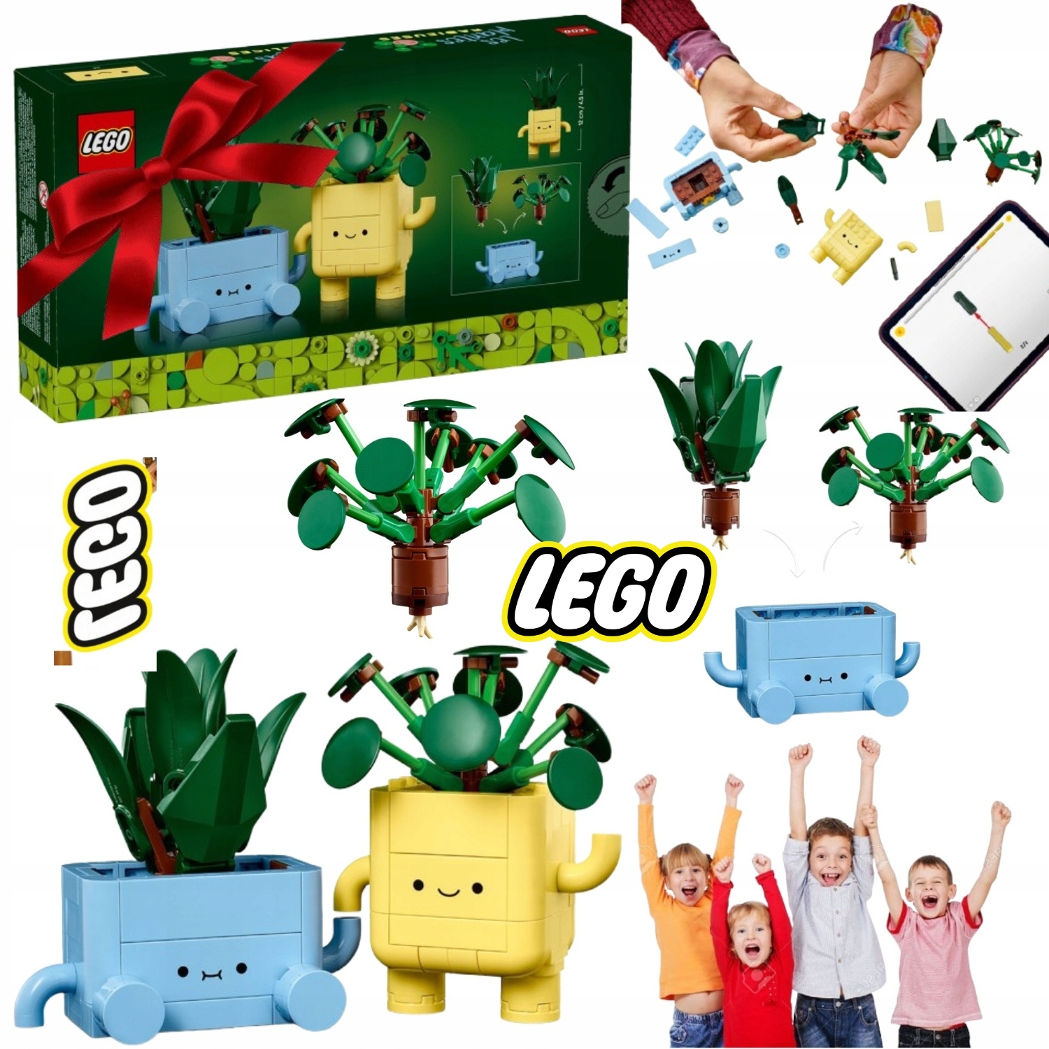 Lego Botanical 10349 Wesołe Roślinki Klocki Dla Walentynki Kwiaty.