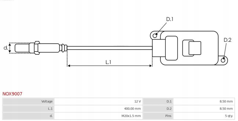 SONDA LAMBDA NOX9007 AS-PL Producent części AS-PL