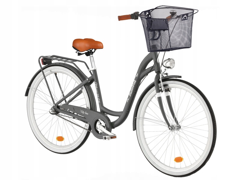 Rower miejski Indiana Moena A3B 28 cali damski Grafitowy Koszyk