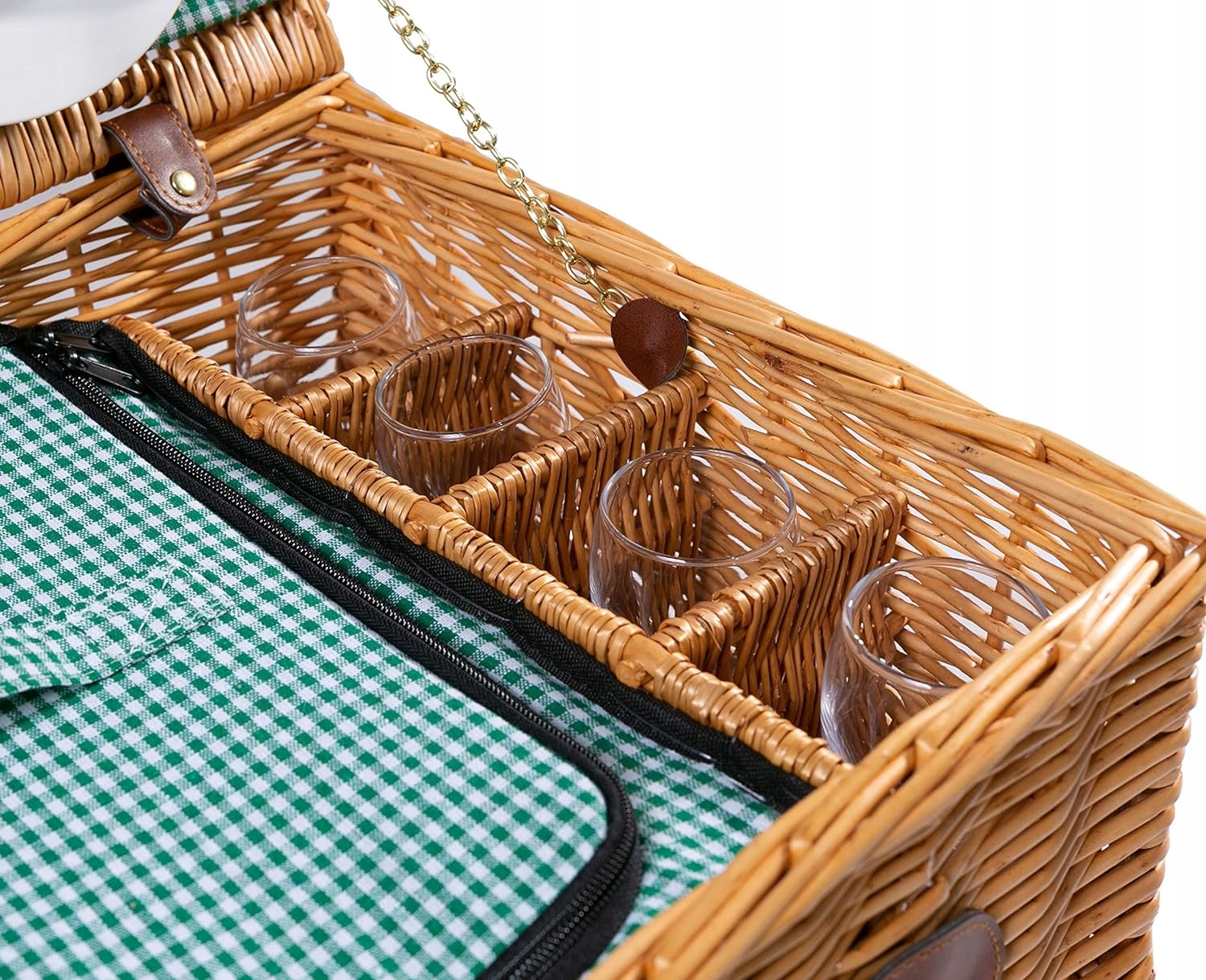 KOSZ WIKLINOWY KOSZYK PIKNIKOWY + ZASTAWA DLA 4 OSÓB + KOMORA CHŁODZĄCA Marka inna marka