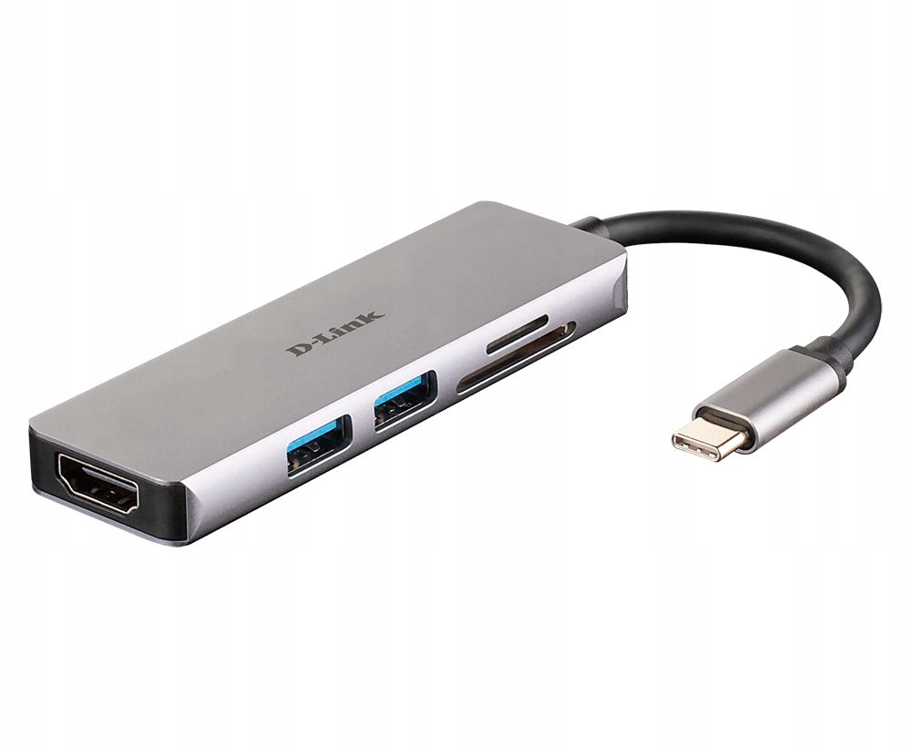 Hub Usb-c D-Link 5 w 1 z Hdmi i czytnikiem kart Sd DUB-M530