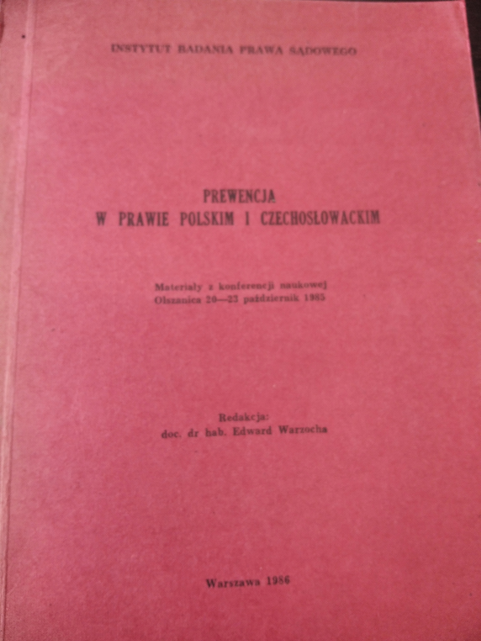 PREWENCJA W PRAWIE POLSKIM I CZECHOSŁOWACKIM