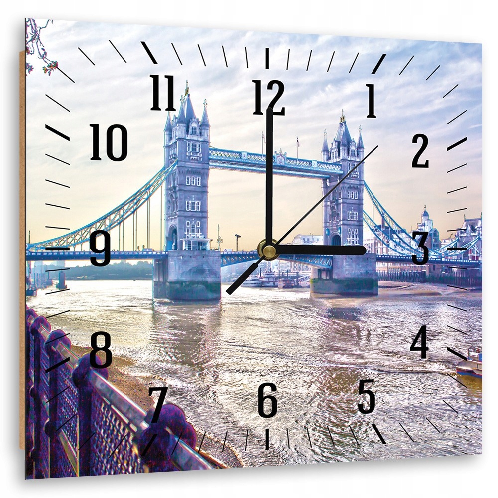 Obraz s hodinami, London Bridge 80x80