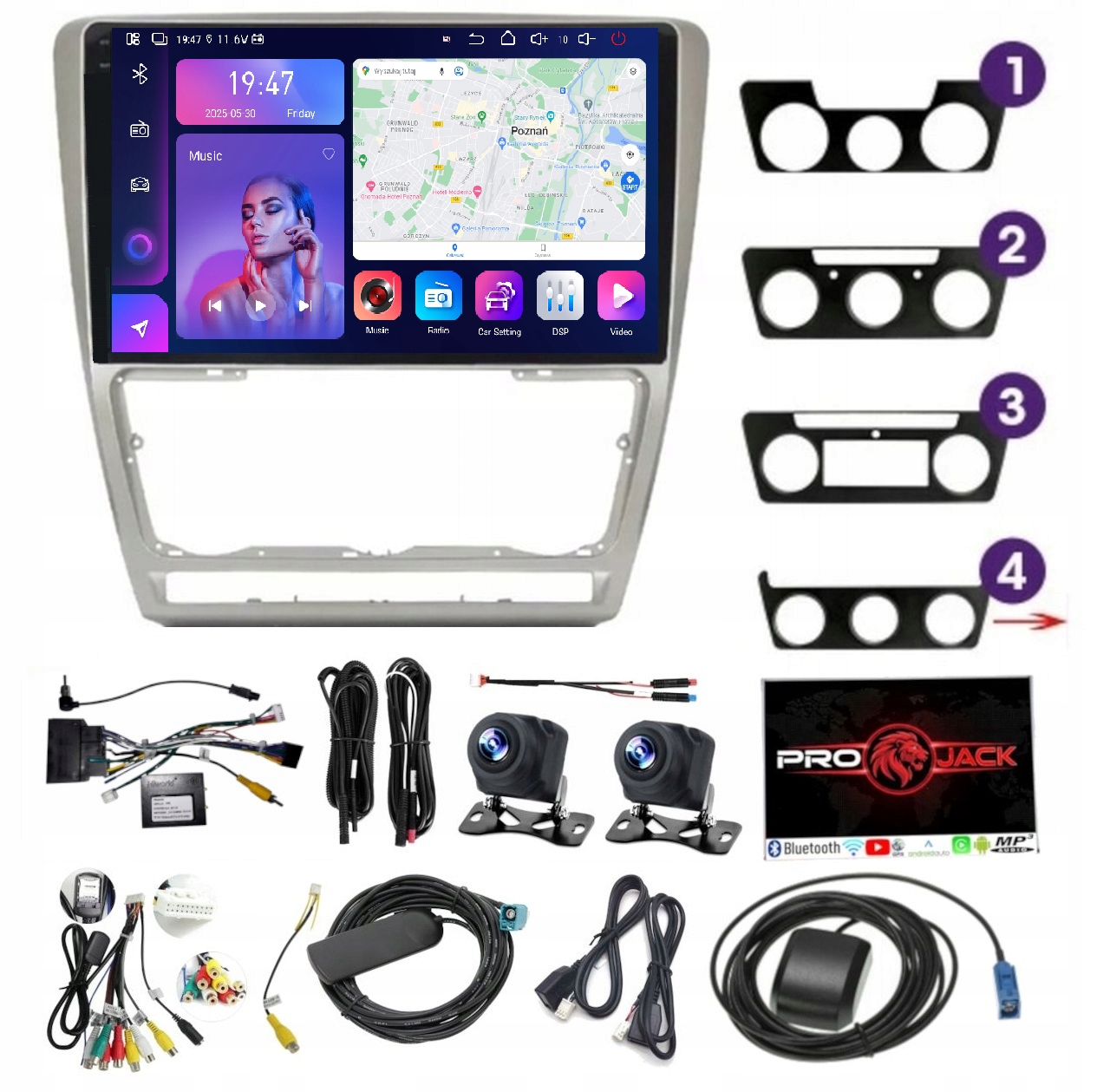 Rádio Navigácia Carplay Android Škoda Octavia 2 2004-2013 256GB Sim