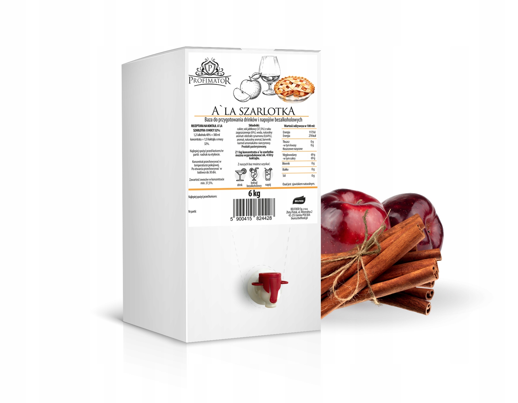 Baza do drinków i koktajli Profimator A'la Szarlotka Bag in box 6kg