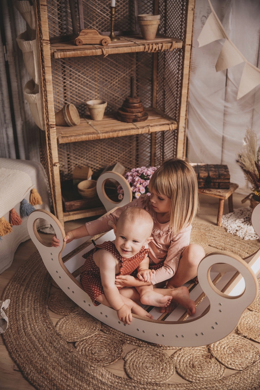 Bujak z Poduszką Beż Ścianka Krzesło Blat Zestaw Płeć chłopcy dziewczynki