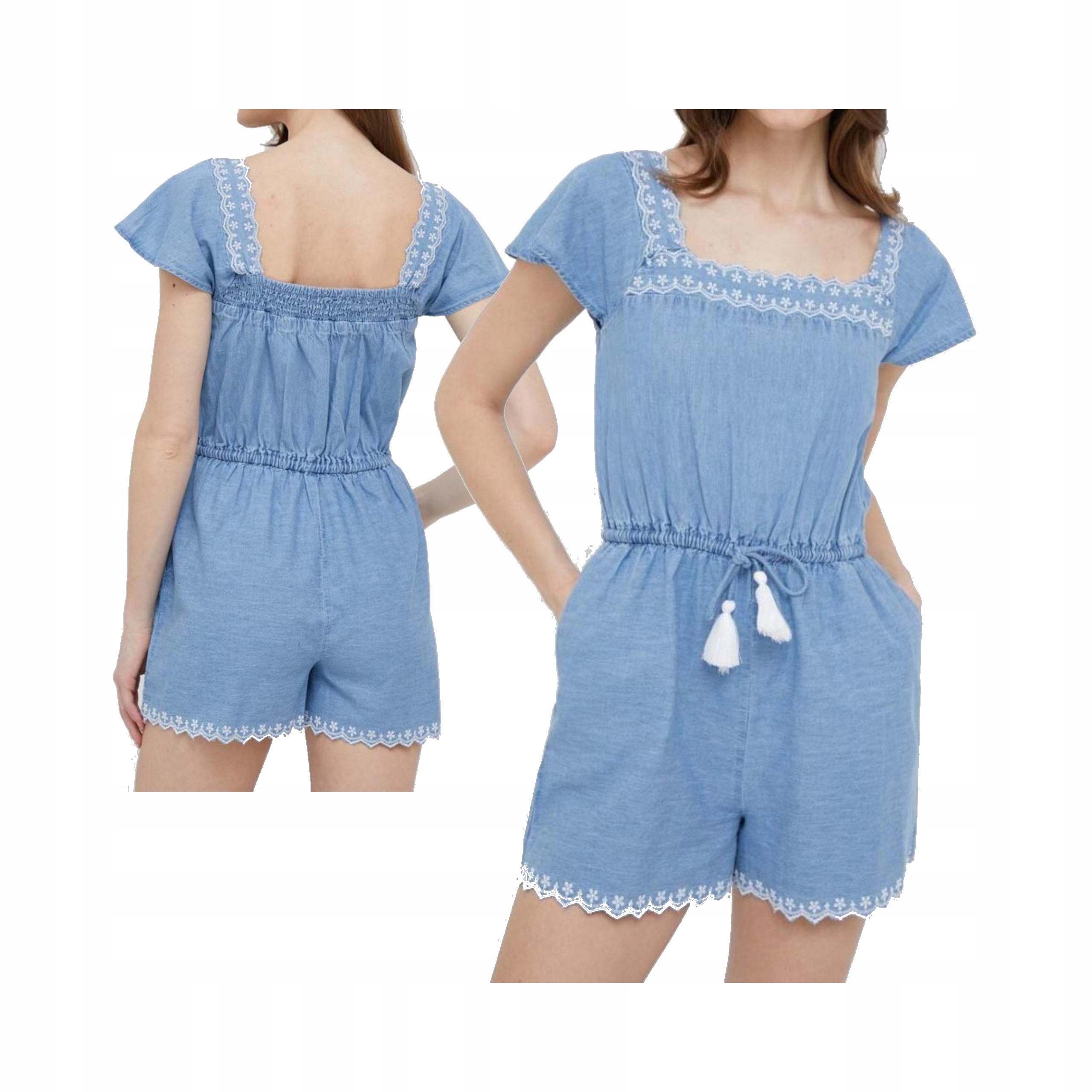 Pepe Jeans Dámský Overal Angela Chambray Bavlněný Modrý XL