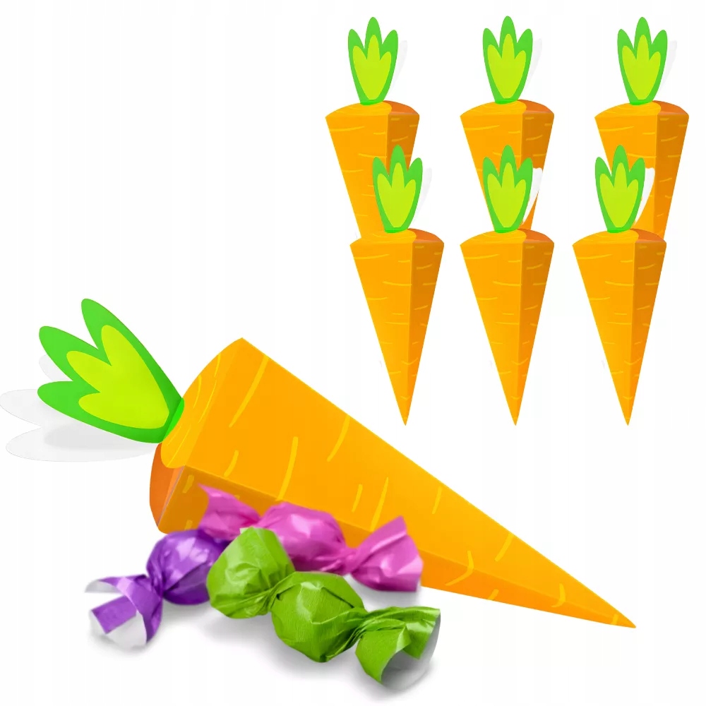 Pudełko na cukierki pomarańczowa marchewka 6szt