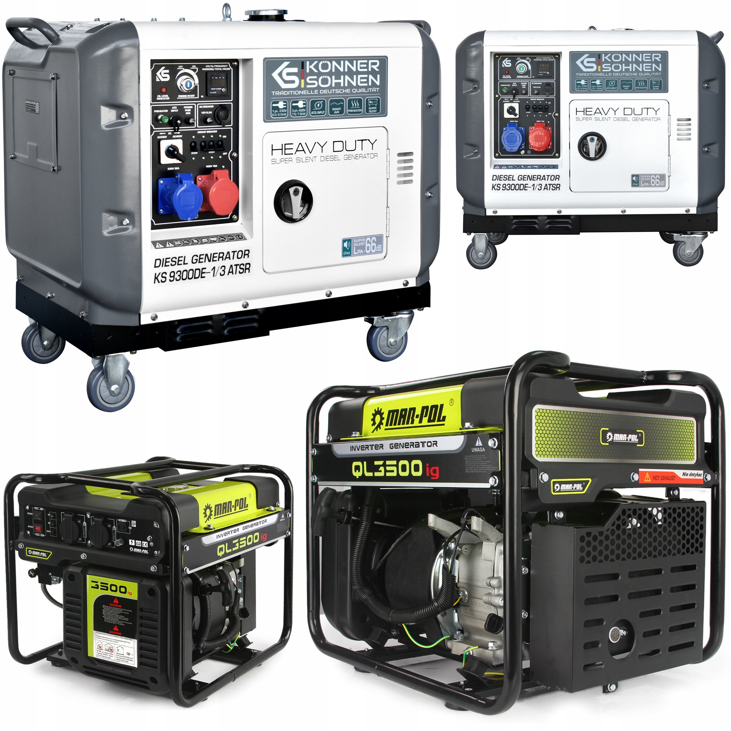 Agregat Prądu Diesel K&s 9300HDES1/3ATSR Generator Inwertorowy Avr 3,5kW