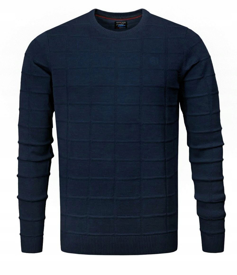Pánský svetr Pako Jeans – lisovaná struktura materiálu – tmavě modrá – L