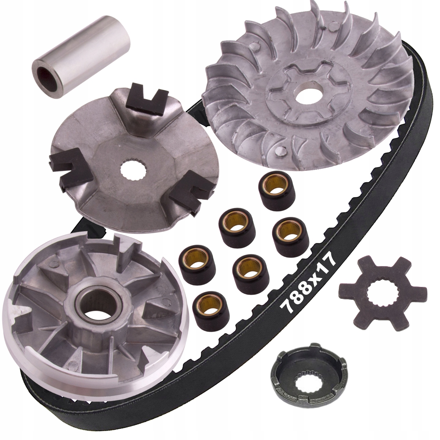 Wariator Rolki Pasek 17x788 Wał 13mm 17 frezów Skuter 2T Zipp Quantum Romet