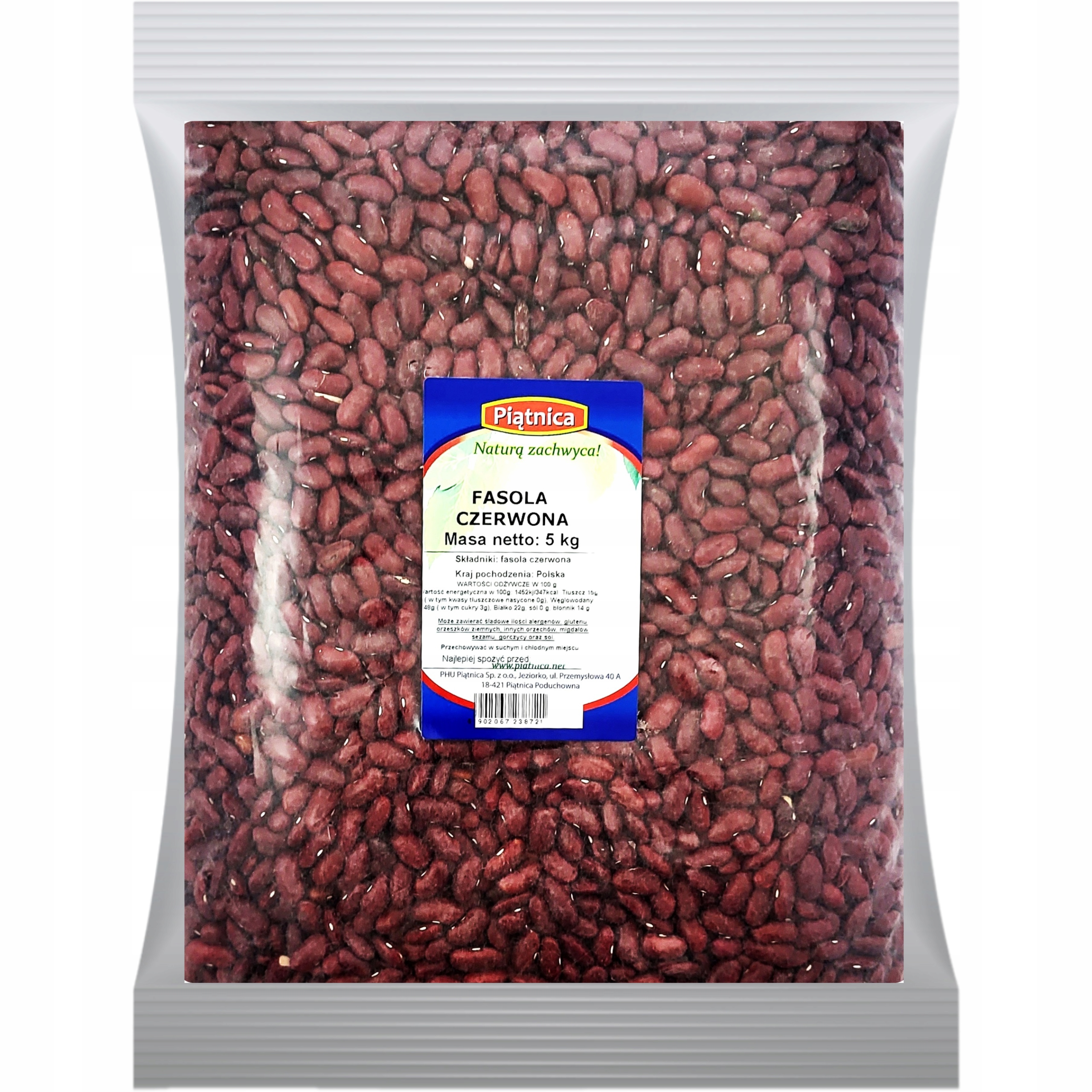 Fasola Czerwona 5KG Fasola Nerkowata Czerwona Piątnica