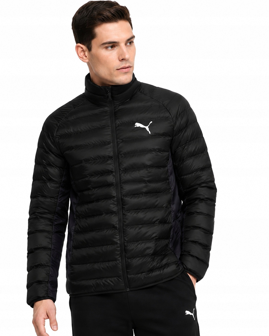 pánská péřová bunda Puma Primaloft bez kapuce 849356 černá velikost L