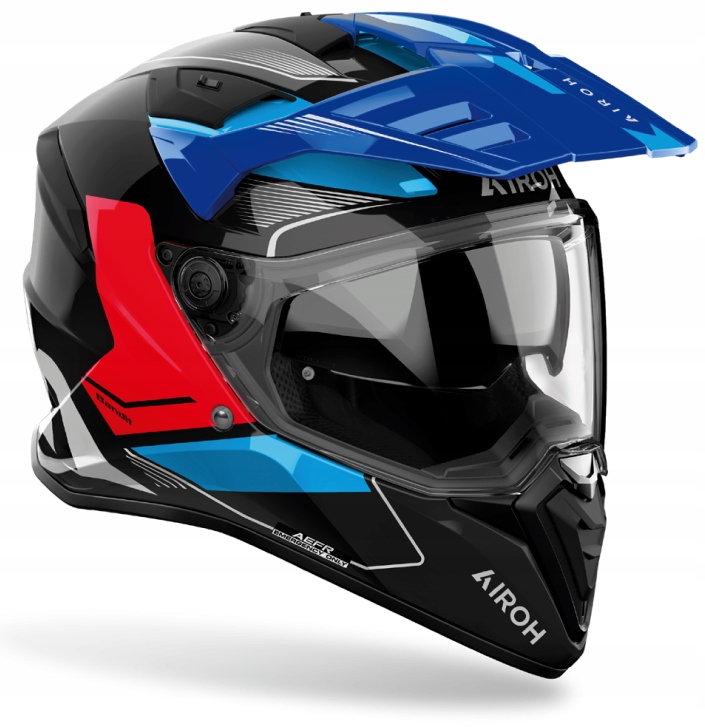Airoh Bandit Tune Blue Red Gloss Integrálna Lesklá Motocyklová Prilba