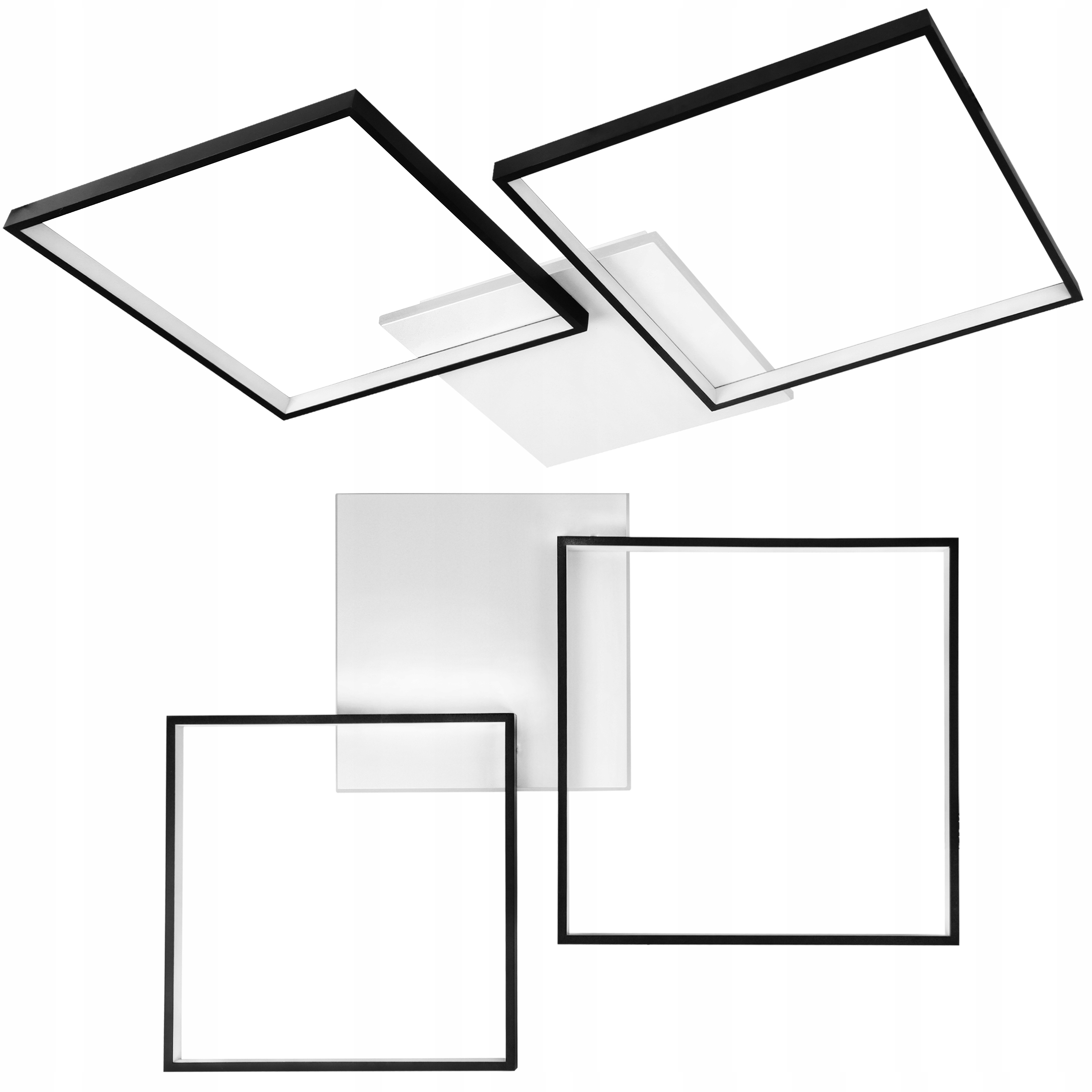 Moderný Luster Stropné Svietidlo Led 57W Čierny Zmena Farby Cct Diaľkový Ovládač