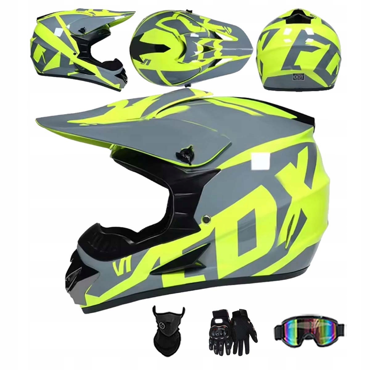 Motocyklová Přilba Lehká Enduro Quada Brýle Rukavice Maska XL