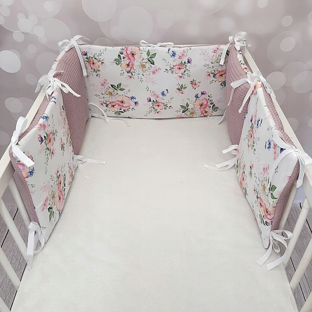 Pościel do łóżeczka 6-el.kocyk wafel 100x77, rożek Szerokość produktu 77 cm