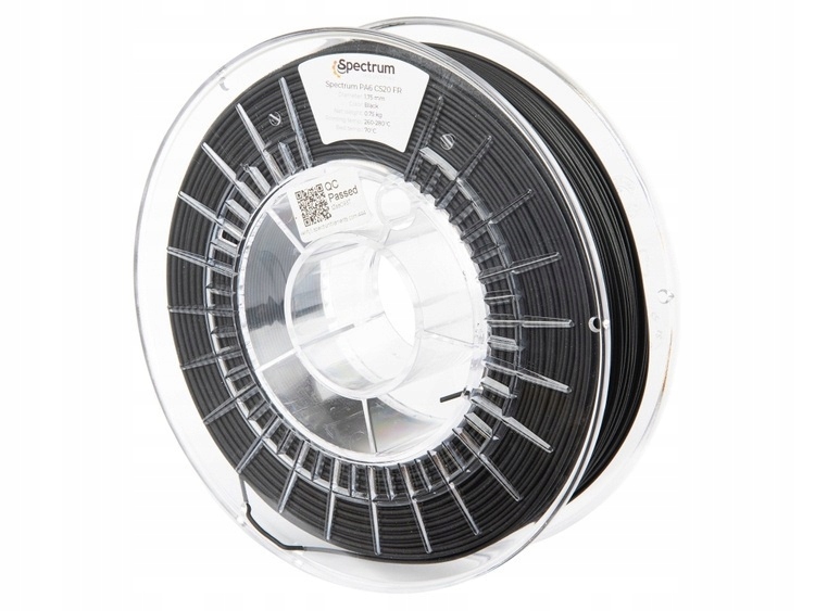 Spectrum Filaments PA6 CS20 Fr V0 Bk 0,75 kg Černá