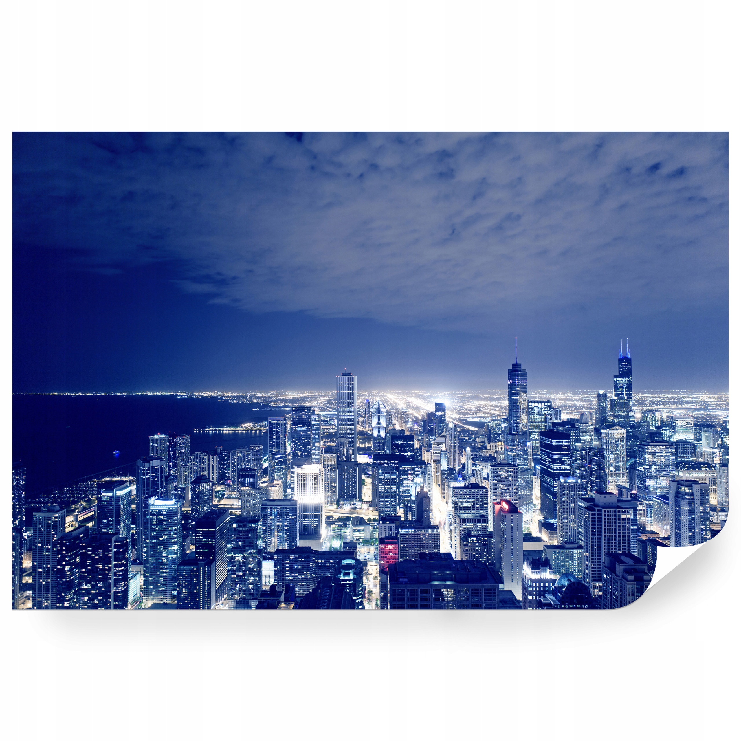 Fototapeta samolepicí Panorama Města Chicago V Noci 400 x 280 cm