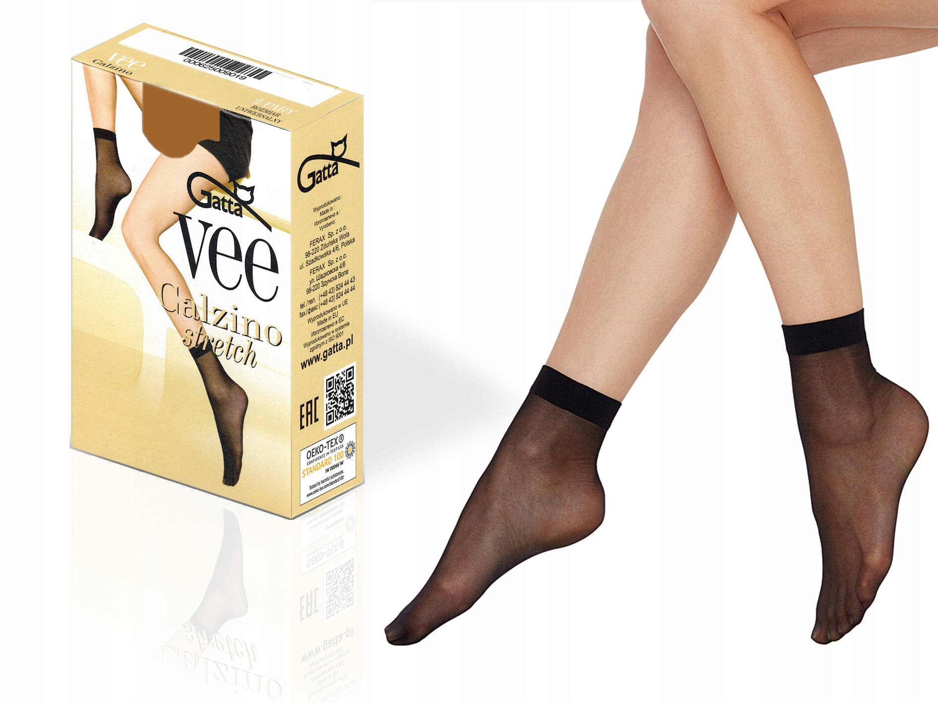

Skarpetki matowe Gatta Vee, stretch, 2 pary golden