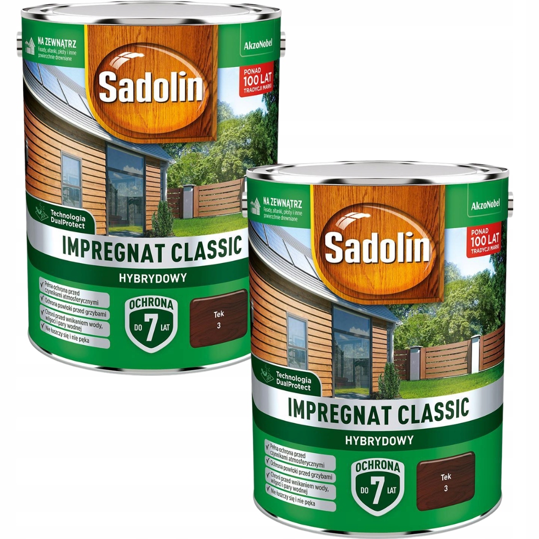 Set Sadolin Classic 2x4,5L Hybridní Impregnat Na Teakové Dřevo 9L