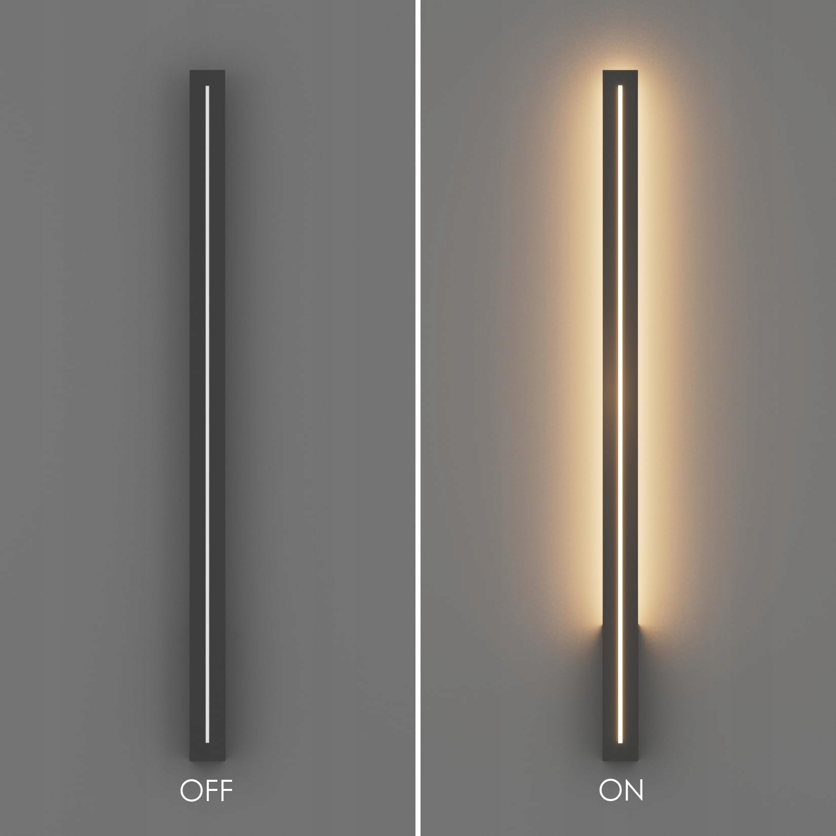 Lampa Ścienna LED Nowoczesna Wodoodporna Czarna 100CM 3000K IP54 K-BRIGHT — miniatura 4