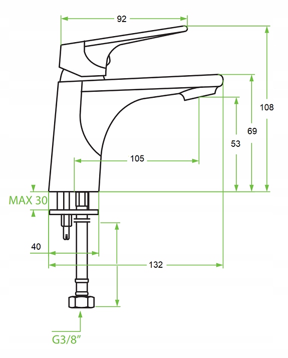 Szafka wisząca 46 cm DĄB z umywalka bateria Czarna Montaż meble do samodzielnego montażu