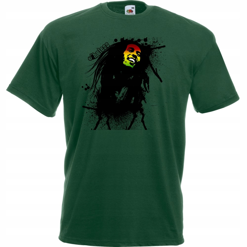 

Koszulka z nadrukiem reggae Marley rasta XL butel
