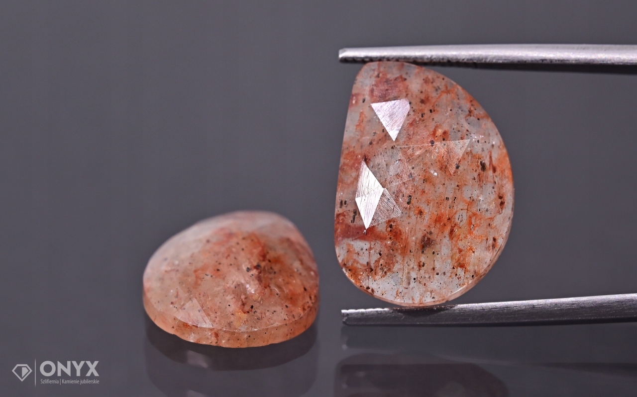 Jahodový křemen fazetovaná rozeta Para nepravidelná