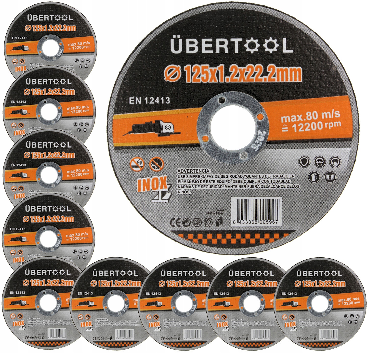 

10× Tarcza do Cięcia Metalu 125x1.2x22,2mm Tarcze