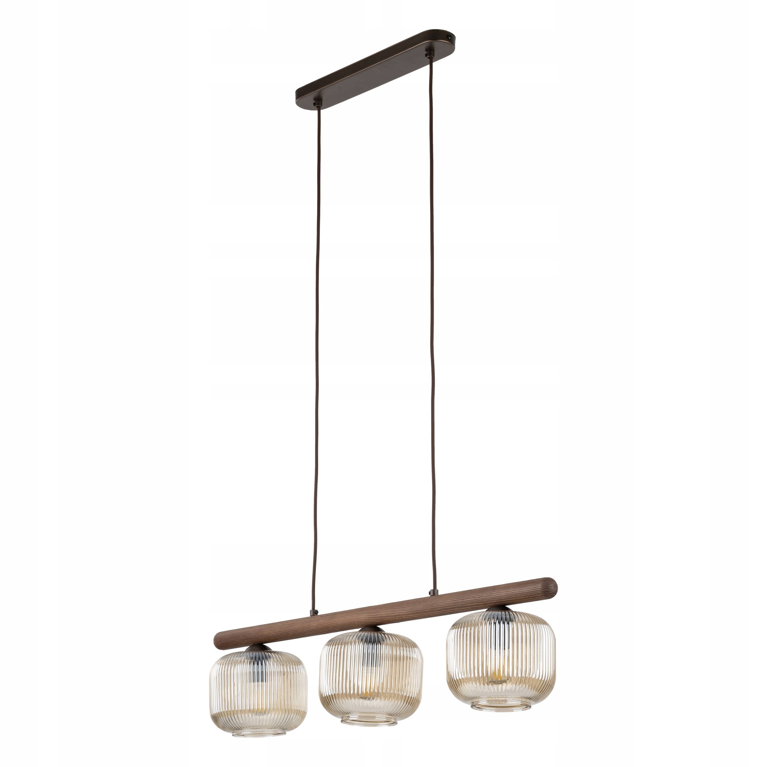 Lampa wisząca klasyczna, szklane klosze w kolorze cognac Tk Lighting