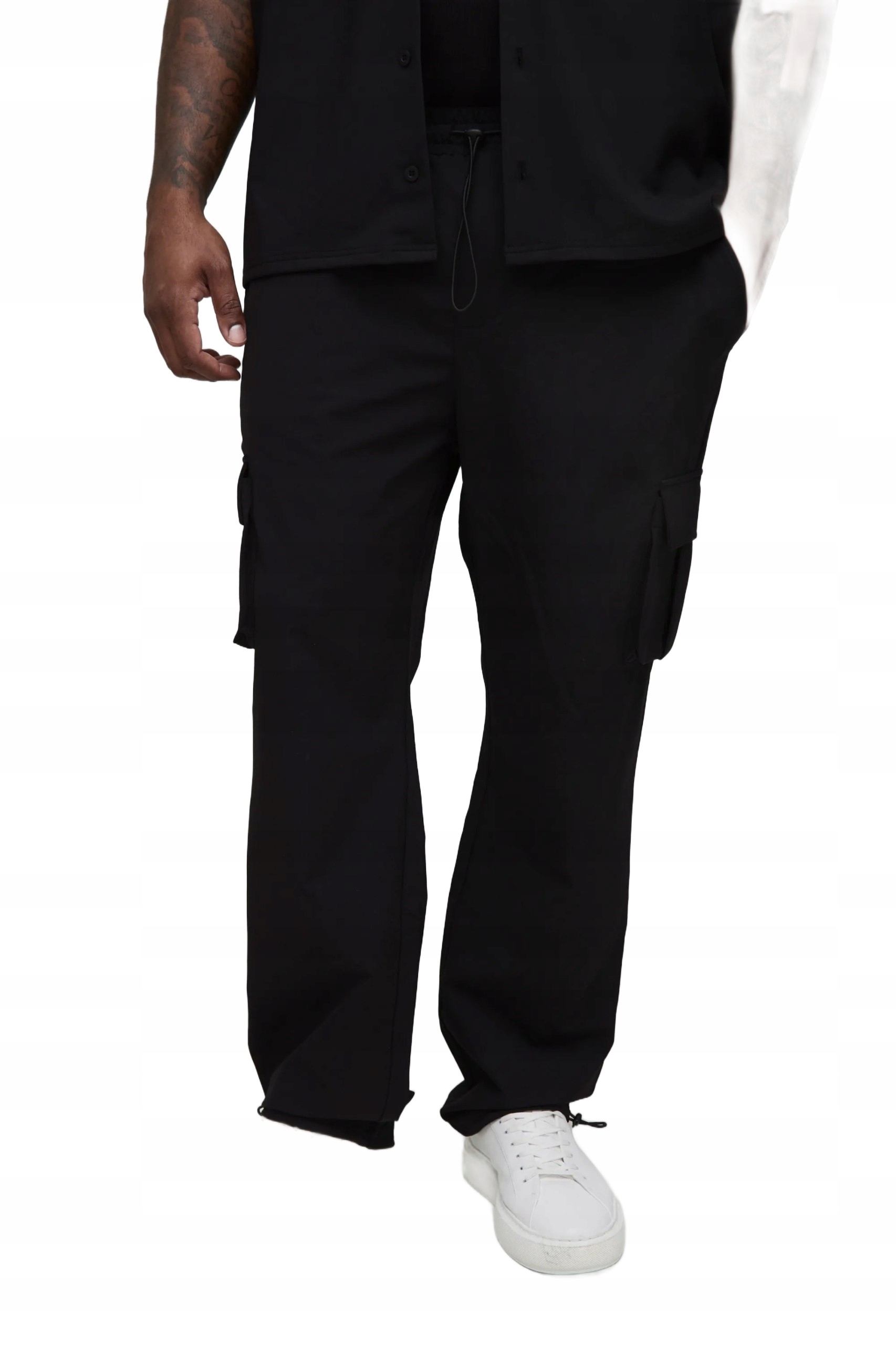 Boohooman Černé Pánské Ležérní Kapsáče S Kapsami XXL Z3A