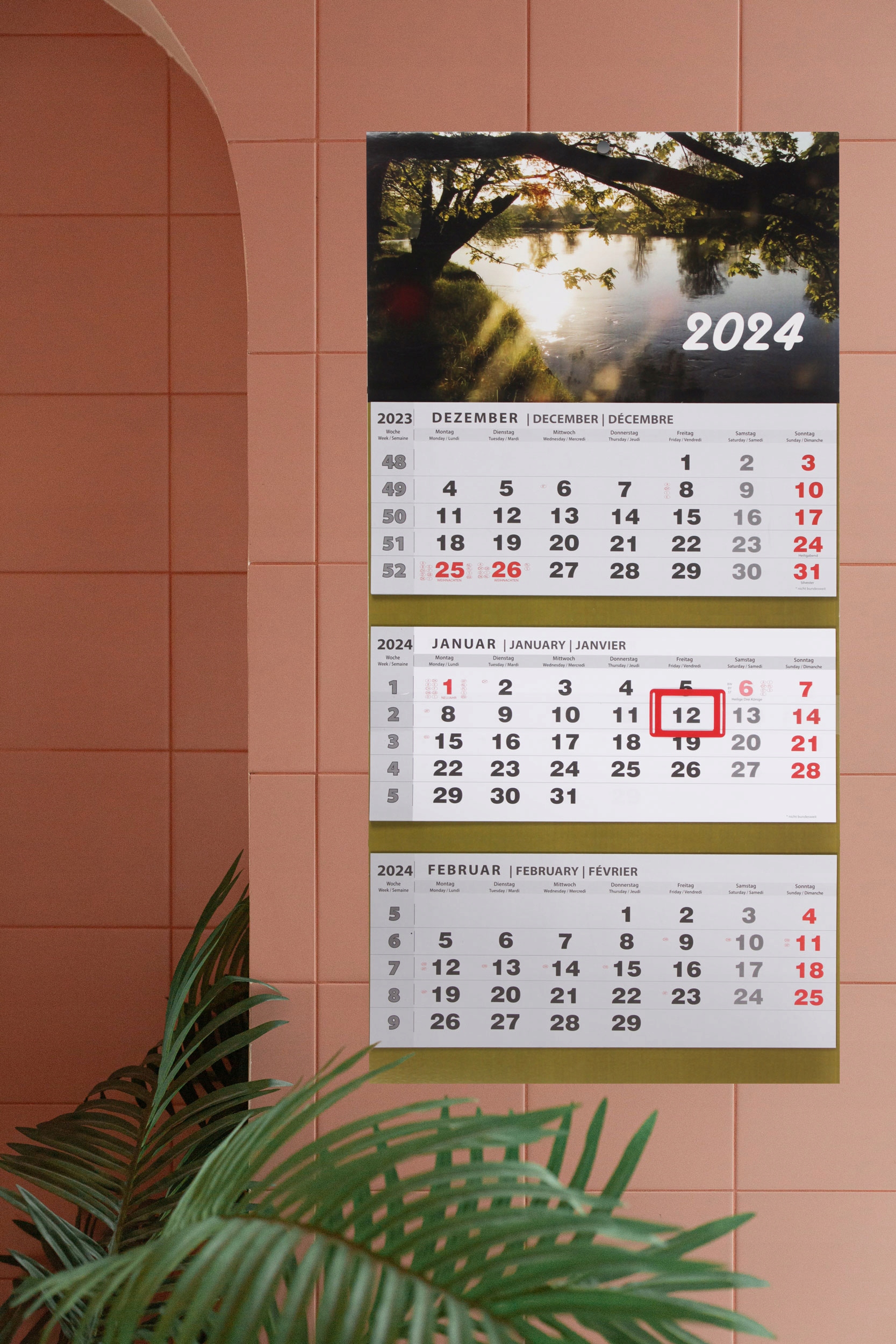 Kalendarz trójdzielny ścienny morze 2024 Rozmiar inny