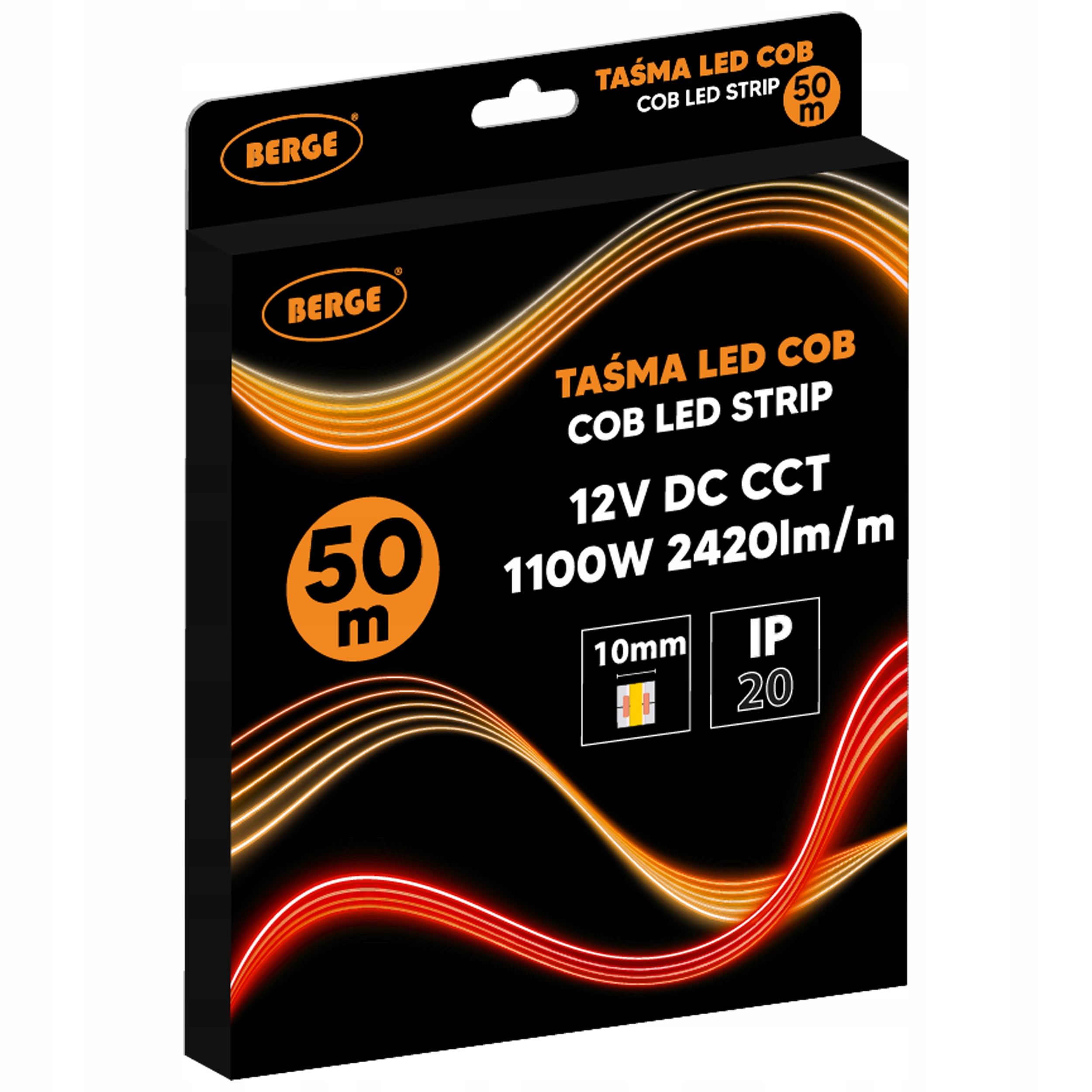 Led páska Cct 12V Cob 50 m 608 diód 22W/m 2420lm/m teplá, neutrálna, studená