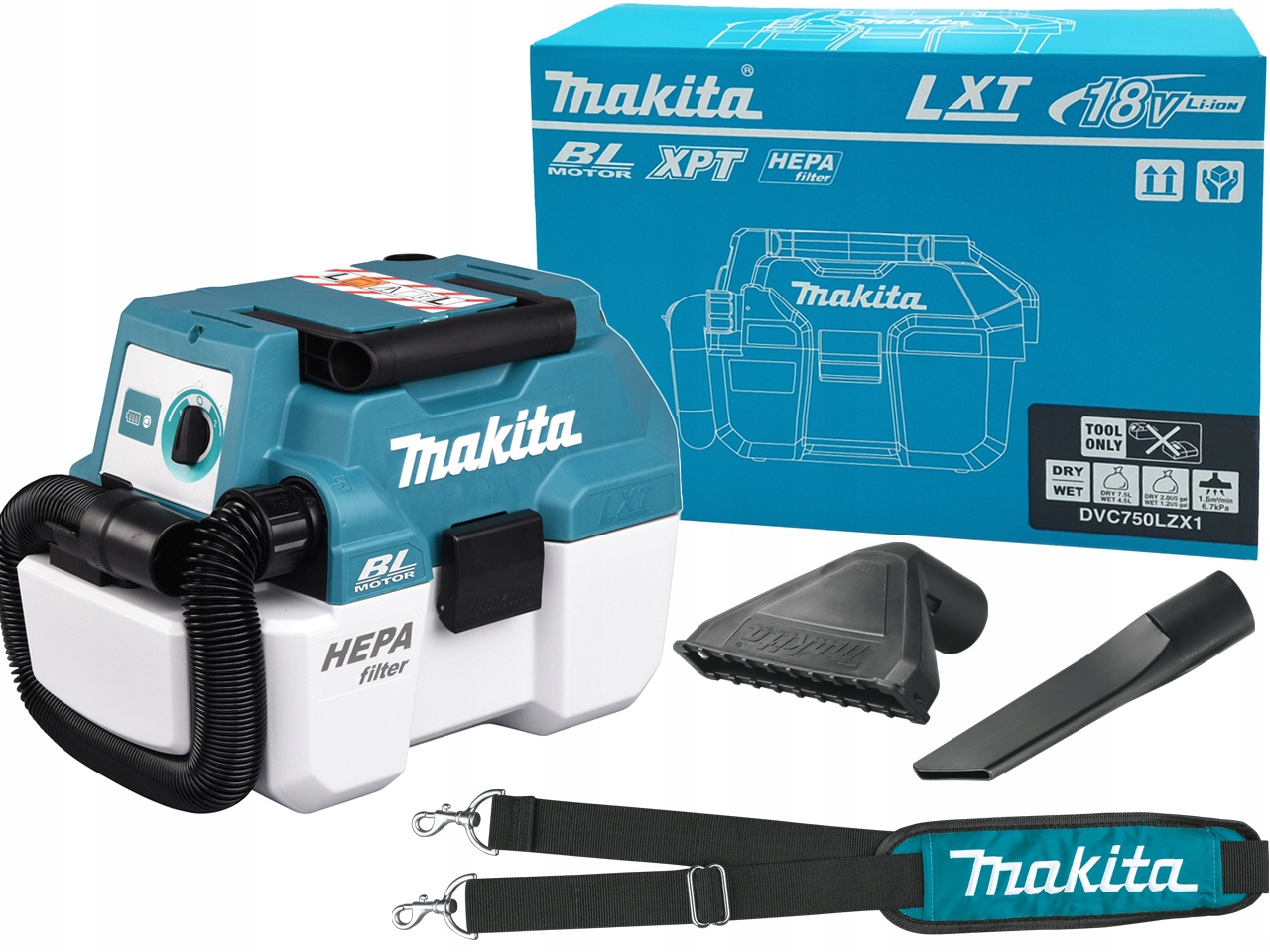 Makita Odkurzacz akumulatorowy 18V 50 W Hepa bezszczotkowy DVC750LZX1