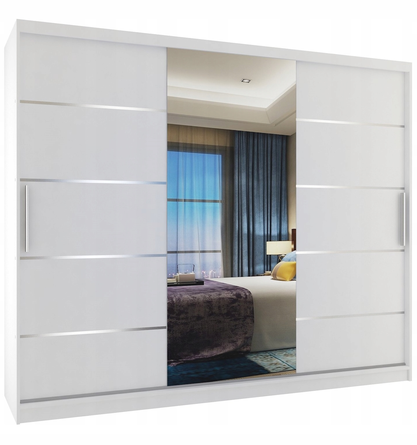 Szafa przesuwna PREMIUM z lustrem SZUFLADY 235 cm Szerokość mebla 235 cm