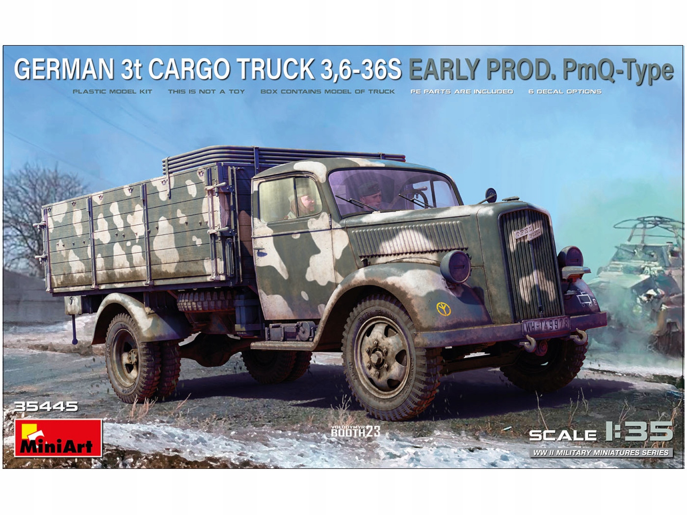 Vojenský nákladní vůz Opel Blitz 3t 3,6-36S Early PmQ-Type 35445 MiniArt